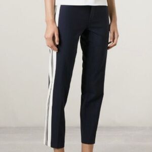 Vince navy blue wool ankle trouser pants with white stripes - size 6 (Small)